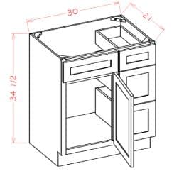 Shaker Antique White - V3021DR